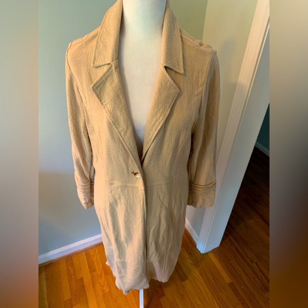 Soft Surroundings Beige linen blend over Coat, XL